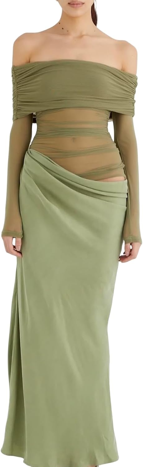 Sleek Night Mesh Gown