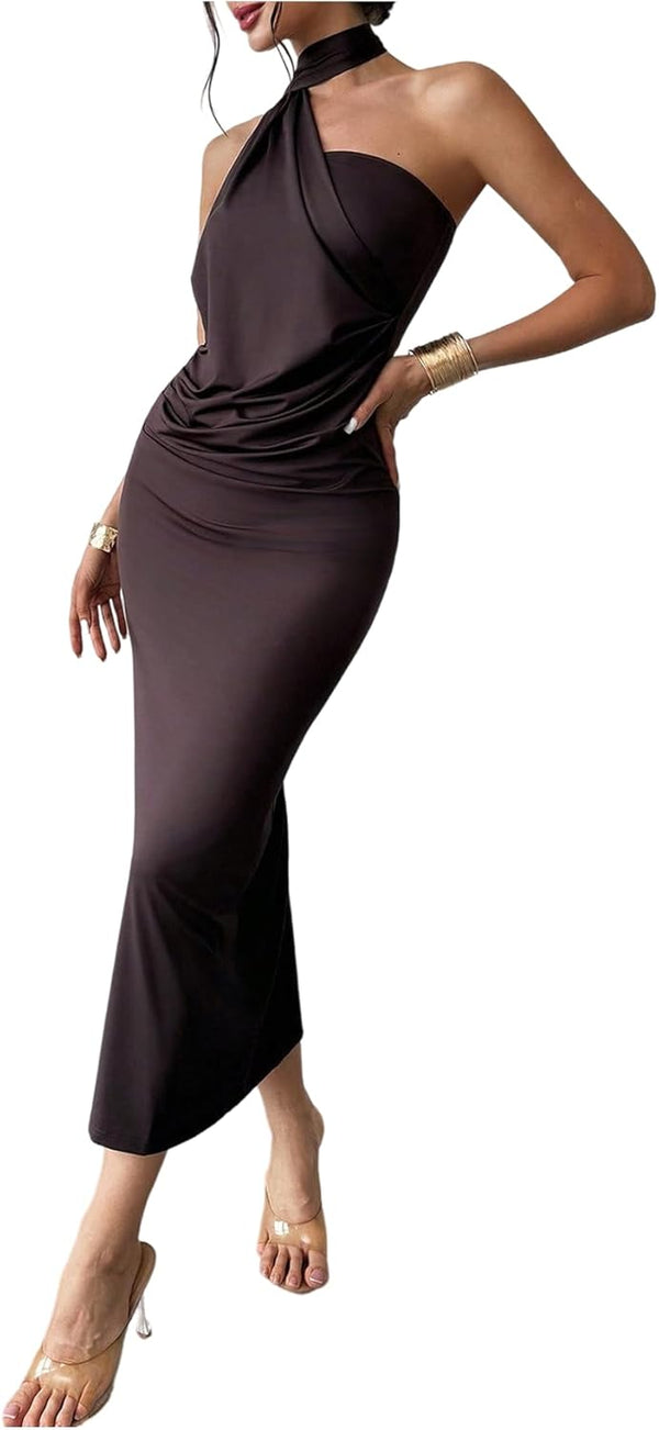 Sleek One-Shoulder Evening Dress Classic